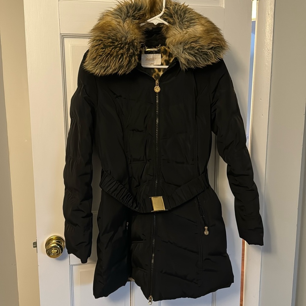 Black laundry coat